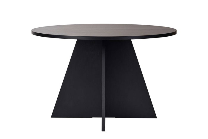 Hanah Home Mesa de Comedor 120x120 cm, Tablero de Melamina Negro Madera, Robusta 60 kg de Carga, Grosor 25 mm - Virella Wood Black